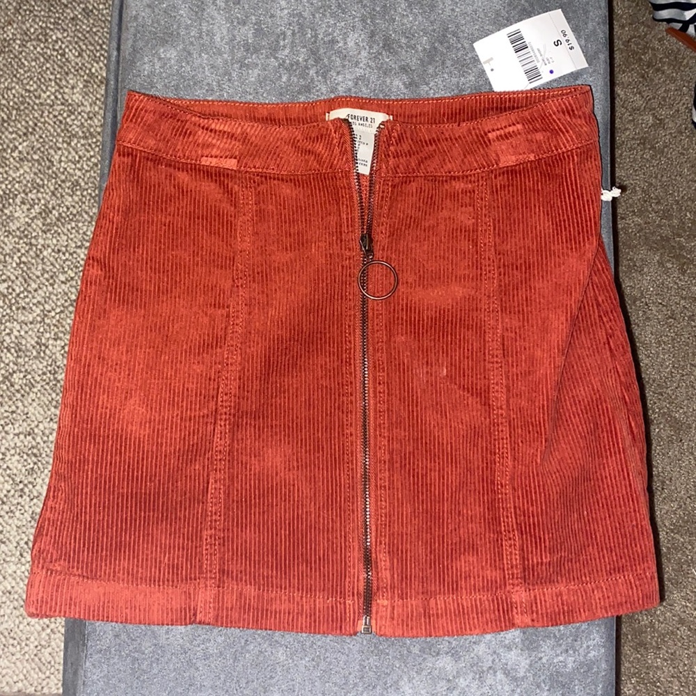 Forever 21 Rust Corduroy Mini Skirt